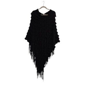Marc New York Poncho Andrew Marc Black OS Knit Sweater